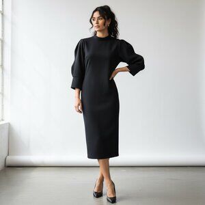 Alexia Admor Logan Mock Neck Sheath Dress NOWT Black Small No Size Tag